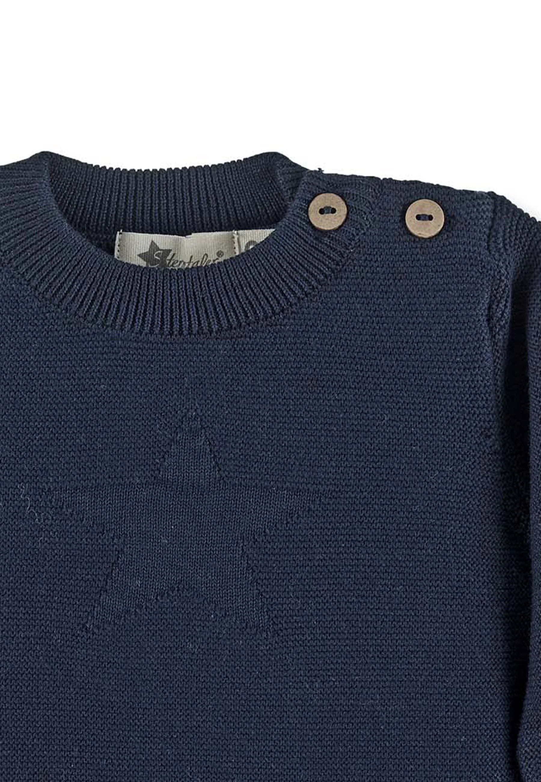GOTS Strick-Pullover mit eingestricktem Stern