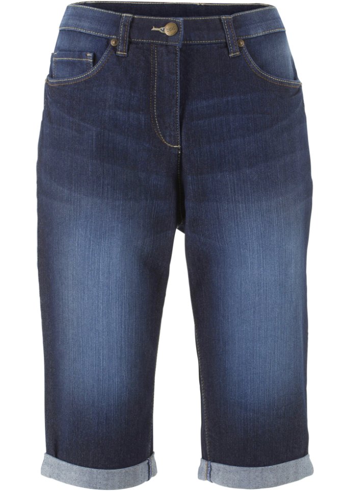 Stretch-Jeans-Bermuda mit Bequembund
