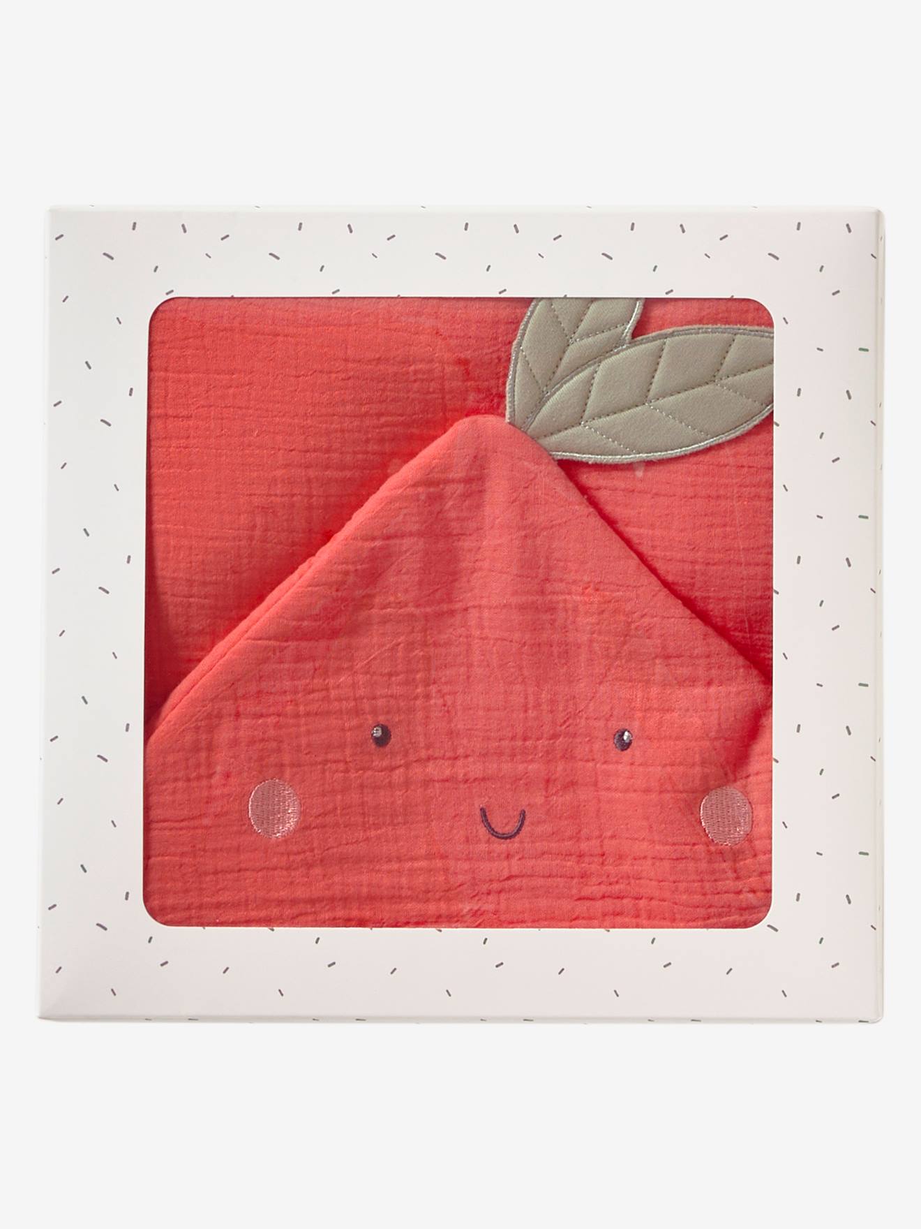 Vertbaudet Baby Badecape mit Geschenkverpackung Oeko-Tex - erdbeere