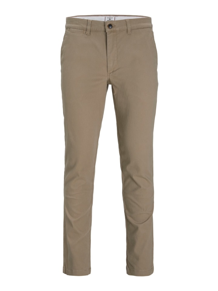 Jack & Jones Stoffhose / Chino JPSTMARCO JJDAVE AKM BEIGE slim in Beige günstig kaufen