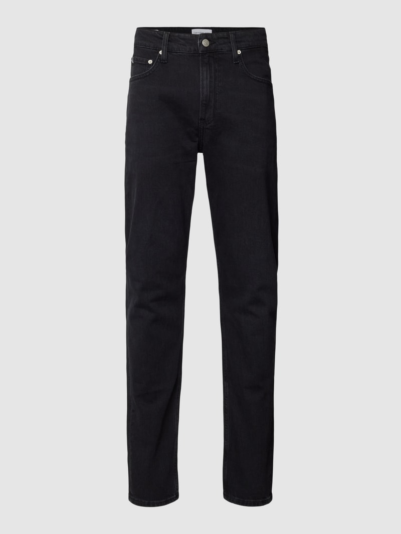 Slim Fit Jeans mit Label-Details in black