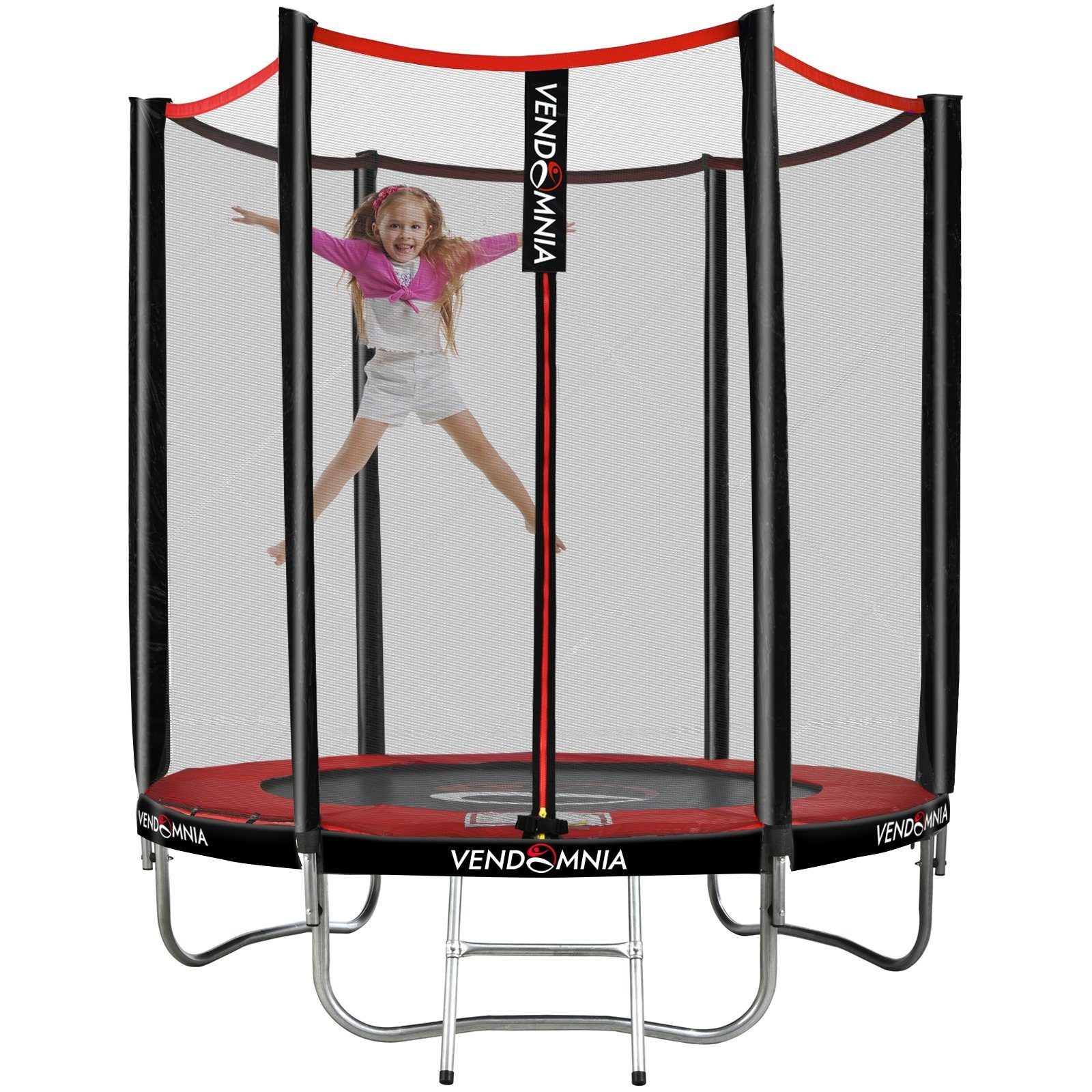 VENDOMNIA Fitnesstrampolin Gartentrampoline mit Sicherheitsnetz, Leiter, Randabdeckung, (Outdoor und Indoor Gartentrampolin mit Zubehör, Fitness Trampoline), 180 cm, Farbwahl