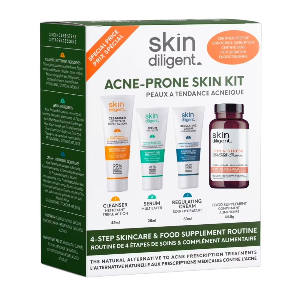 skin diligent Coffret Acne-Prone Skin In & Out: Skincare & Complément Alimentaire