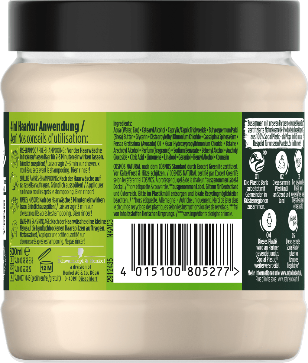 Haarkur 4in1 Tiefenreparatur Avocado, 300 ml