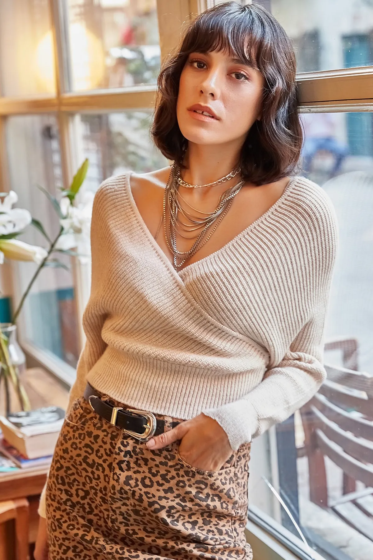 Olalook  Pullover - Beige - Regular Fit