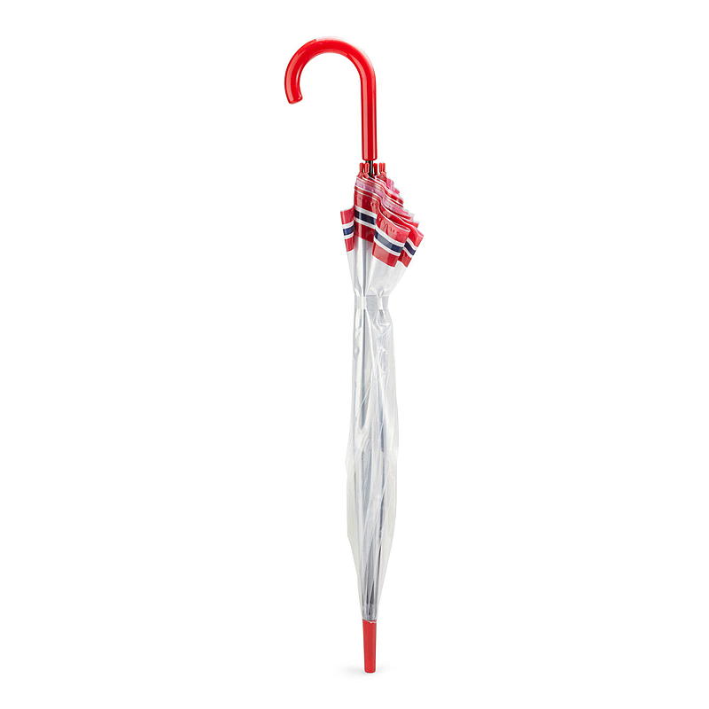 17. mai paraply transparent, rød/hvit/blå kant
