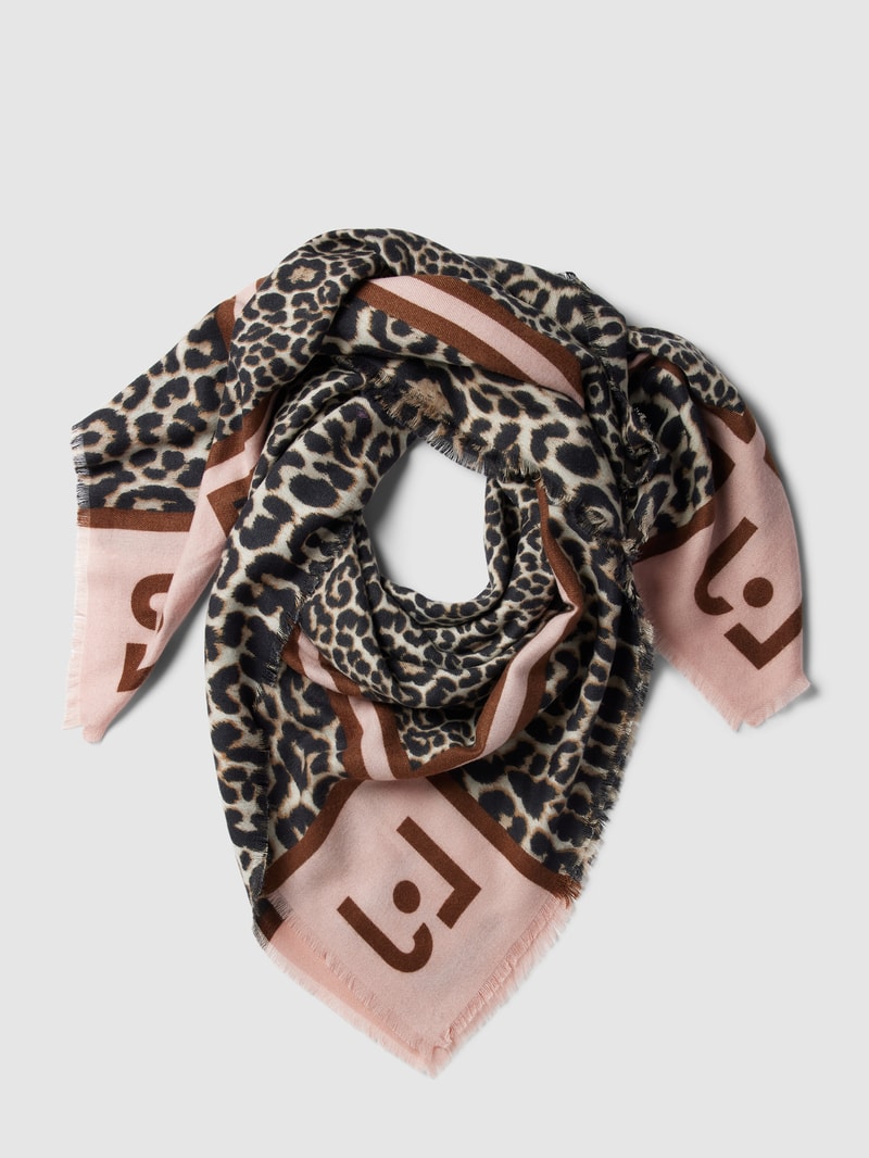 Schal mit Label-Details Modell 'Foulrad' in camel