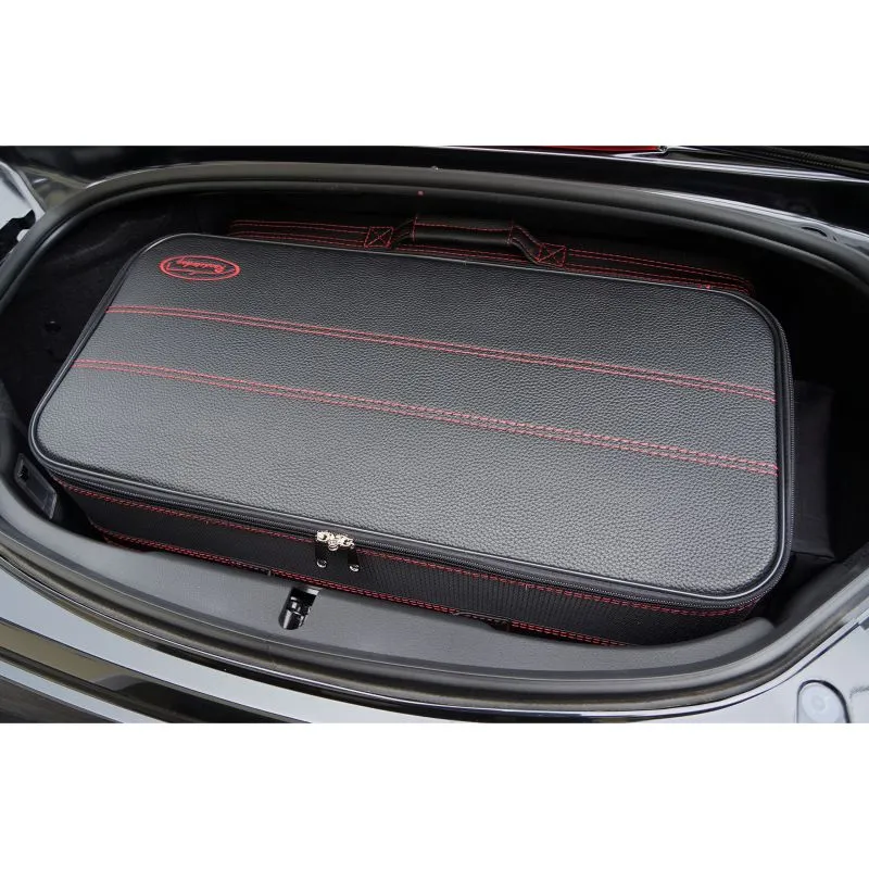 Roadsterbag Mazda MX-5 ND + RF (EU) - 3tlg. Kofferset Kofferraum - Naht Rot\/Futter Grau