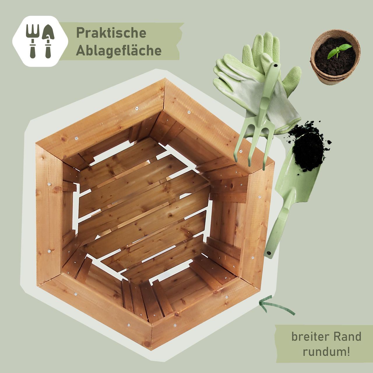 Lemodo hoher Pflanzkasten aus Holz, Hochbeet