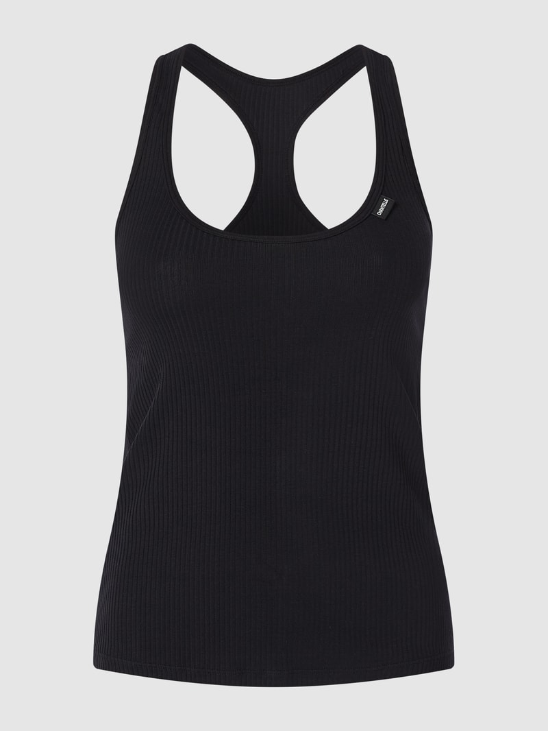 Tanktop mit Rippenstruktur Modell 'Cotton Comfort' in schwarz