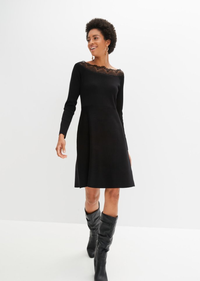 Strickkleid mit Spitze