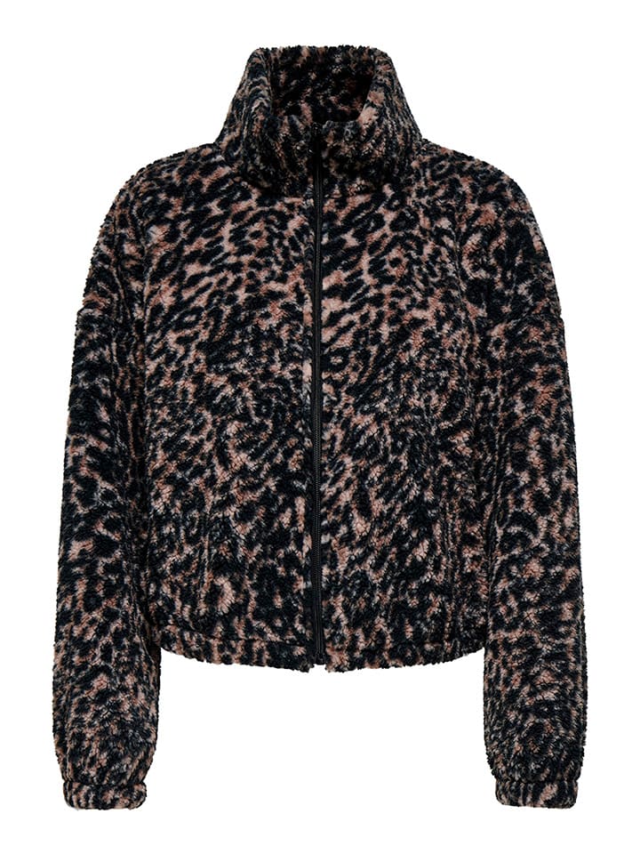 ONLY Fleecejacke in Schwarz/ Braun günstig kaufen