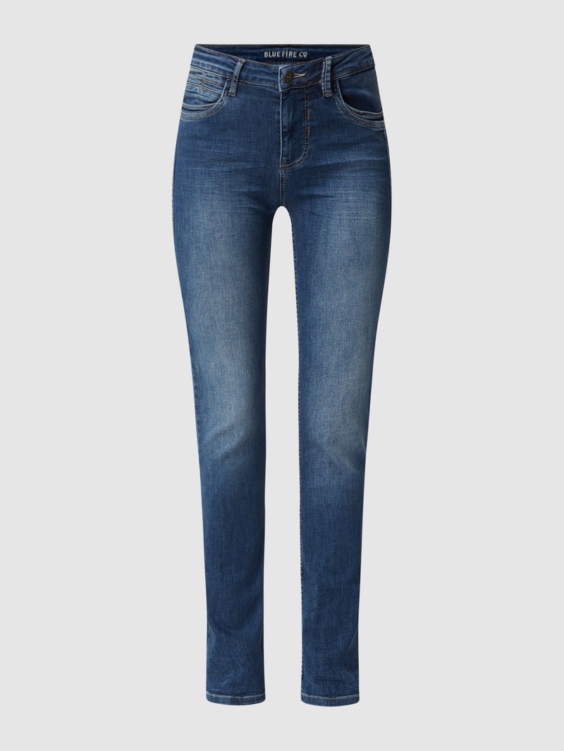 Slim Fit Mid Rise Jeans mit Stretch-Anteil Modell 'Nancy' in blau