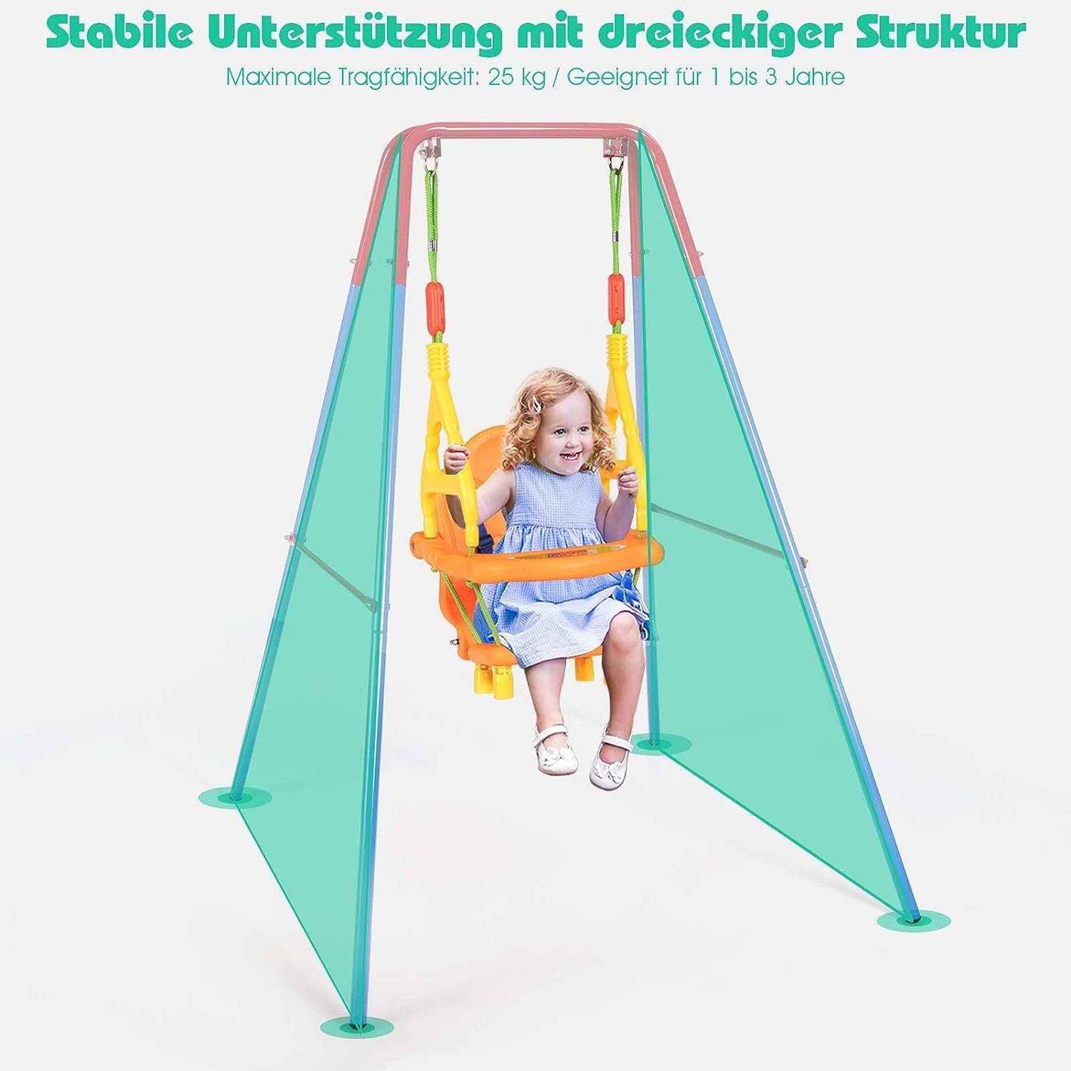 KOMFOTTEU Babyschaukel Kinderschaukel, ab 1 Jahre alt