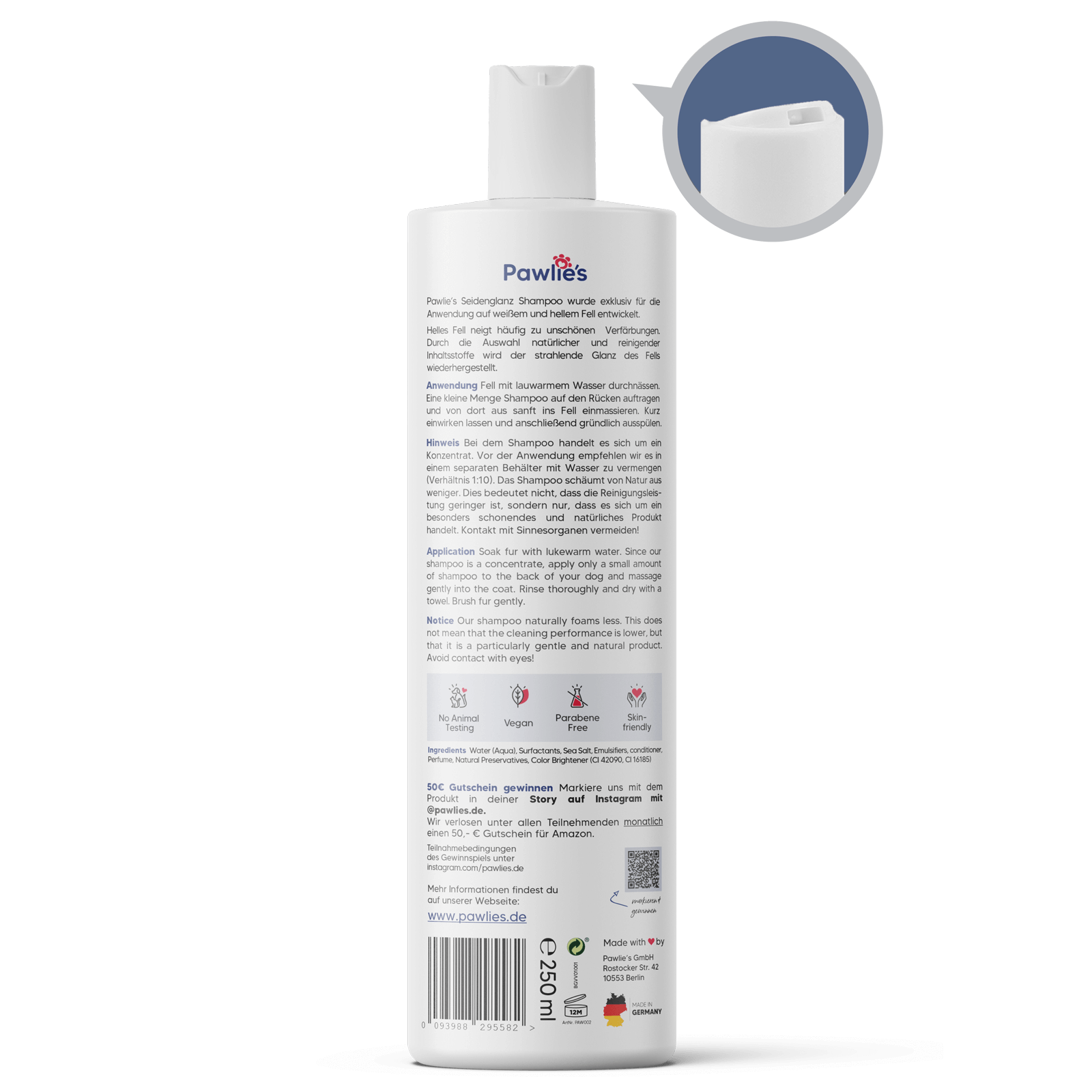 Pawlie's Fellpflege Pawlie's Hundeshampoo für weißes Fell