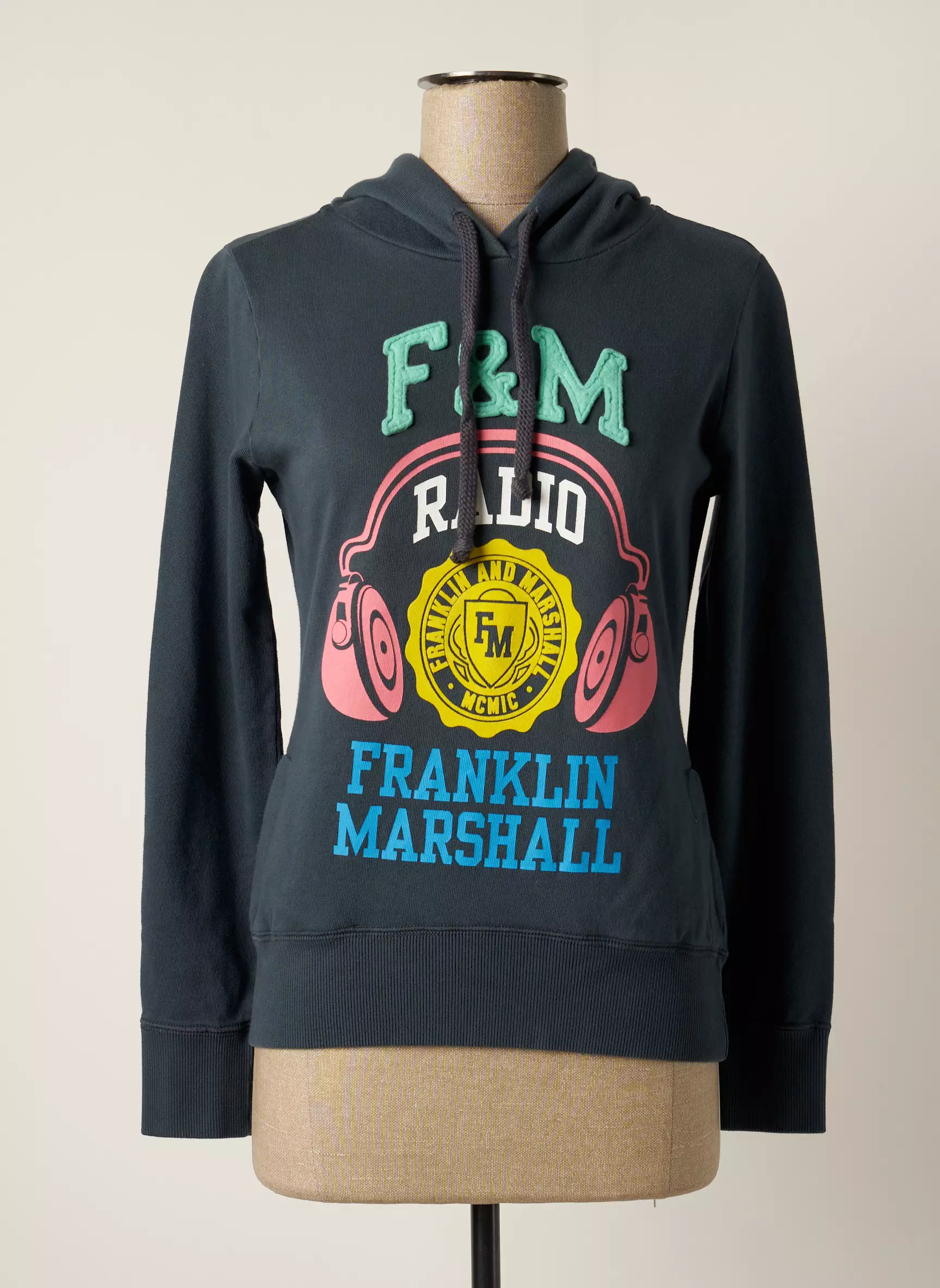 Franklin Marshall Sweat Capuche Femme couleur bleu