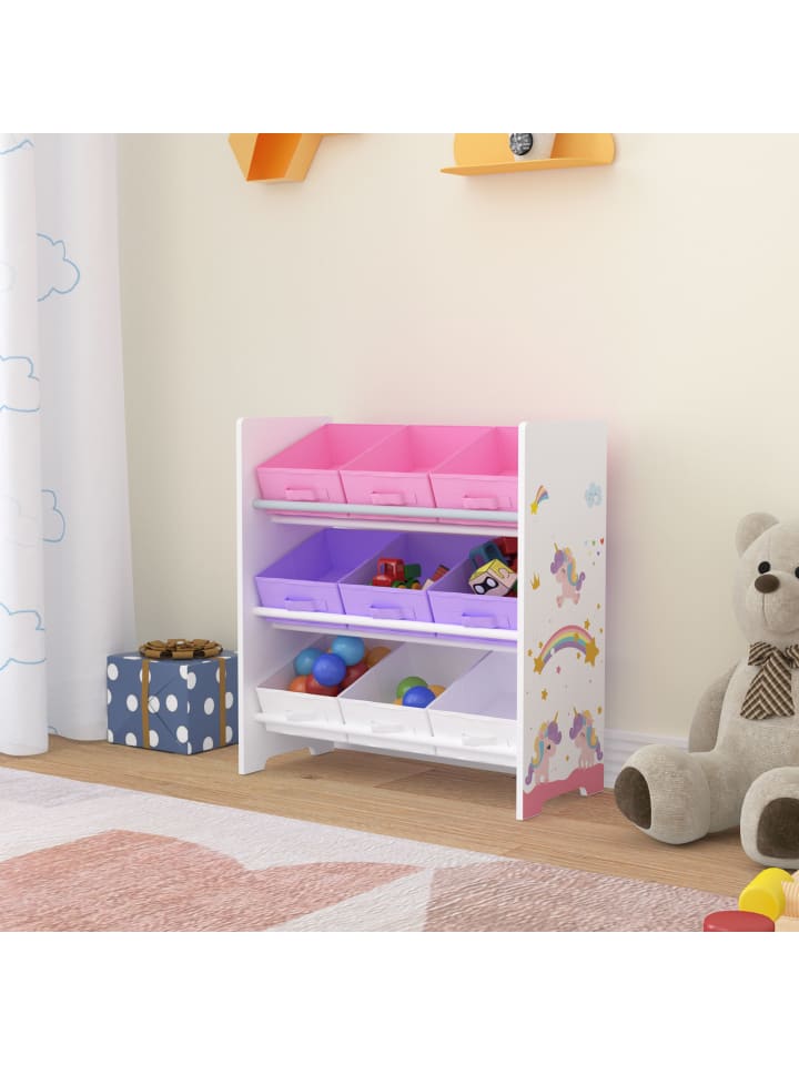en.casa Kinderregal Boiro in Lila Rosa (H)59.5cm (B)62cm (T)29.5cm günstig kaufen onesize