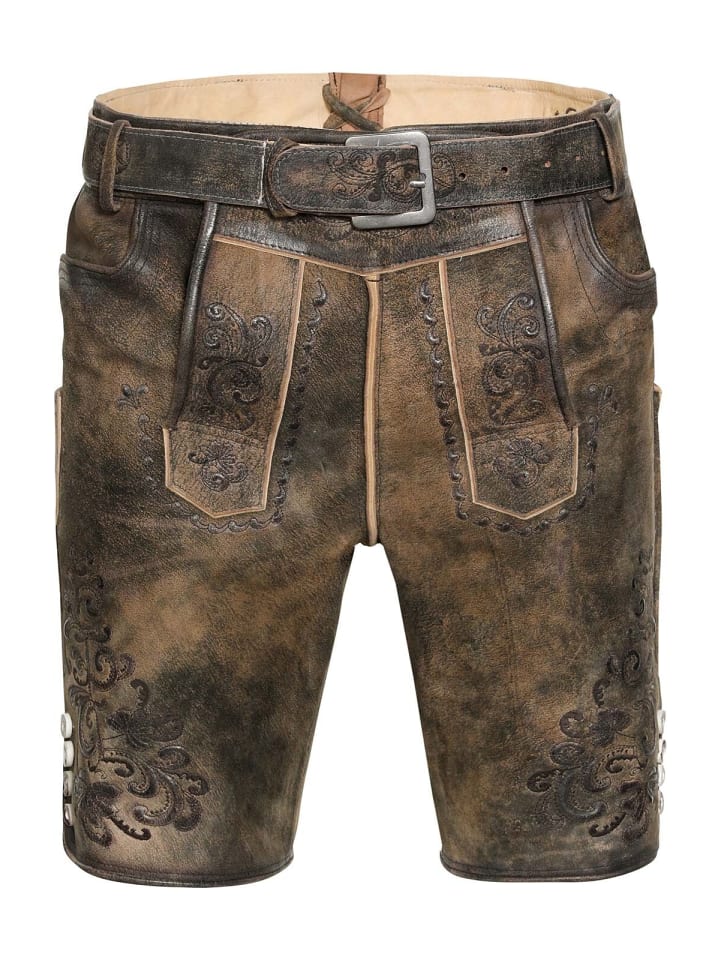 MarJo Lederhose ANASTASIO in grau günstig kaufen