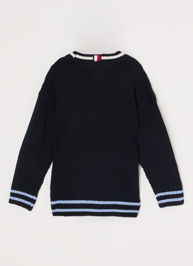 Cardigan tricotat cu împletitură și logo brodat Tommy Hilfiger