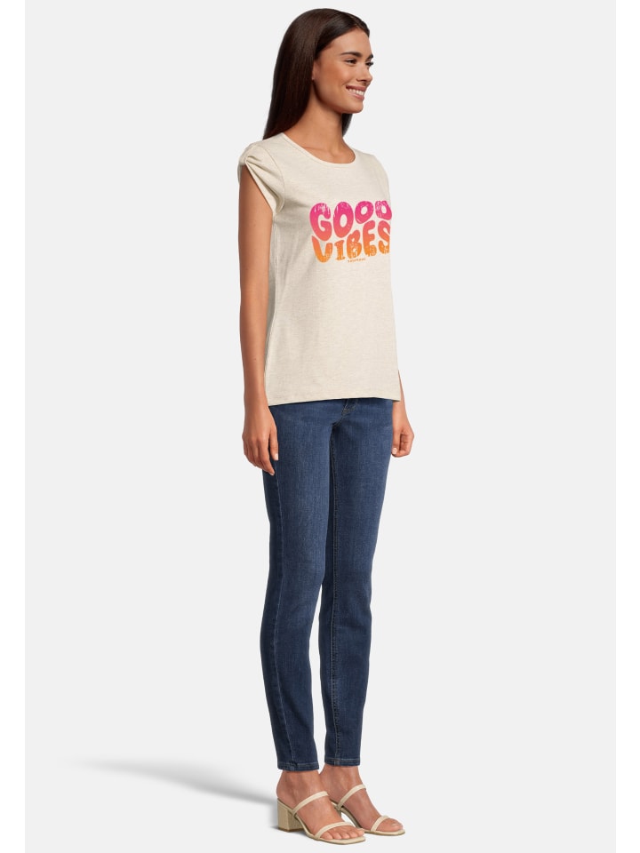 Salzhaut Shirt BIIKE - GOOD VIBES in Ecru Melange-Neon Orange-Neon Pink günstig kaufen