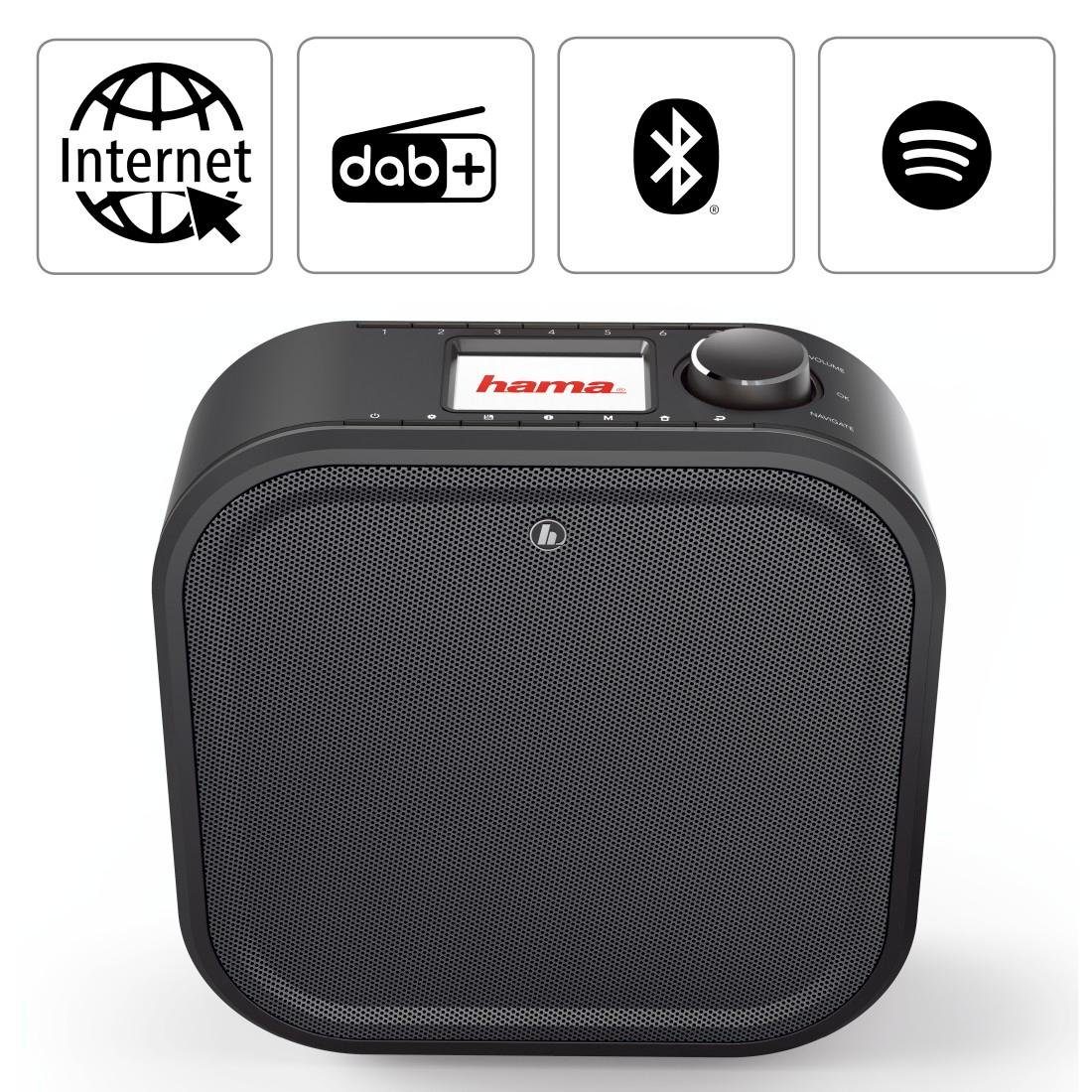 Hama Internetradio Digitalradio WLAN/BT/DAB+, schwarz Spotify, inkl. App Digitalradio (DAB) (5 W)