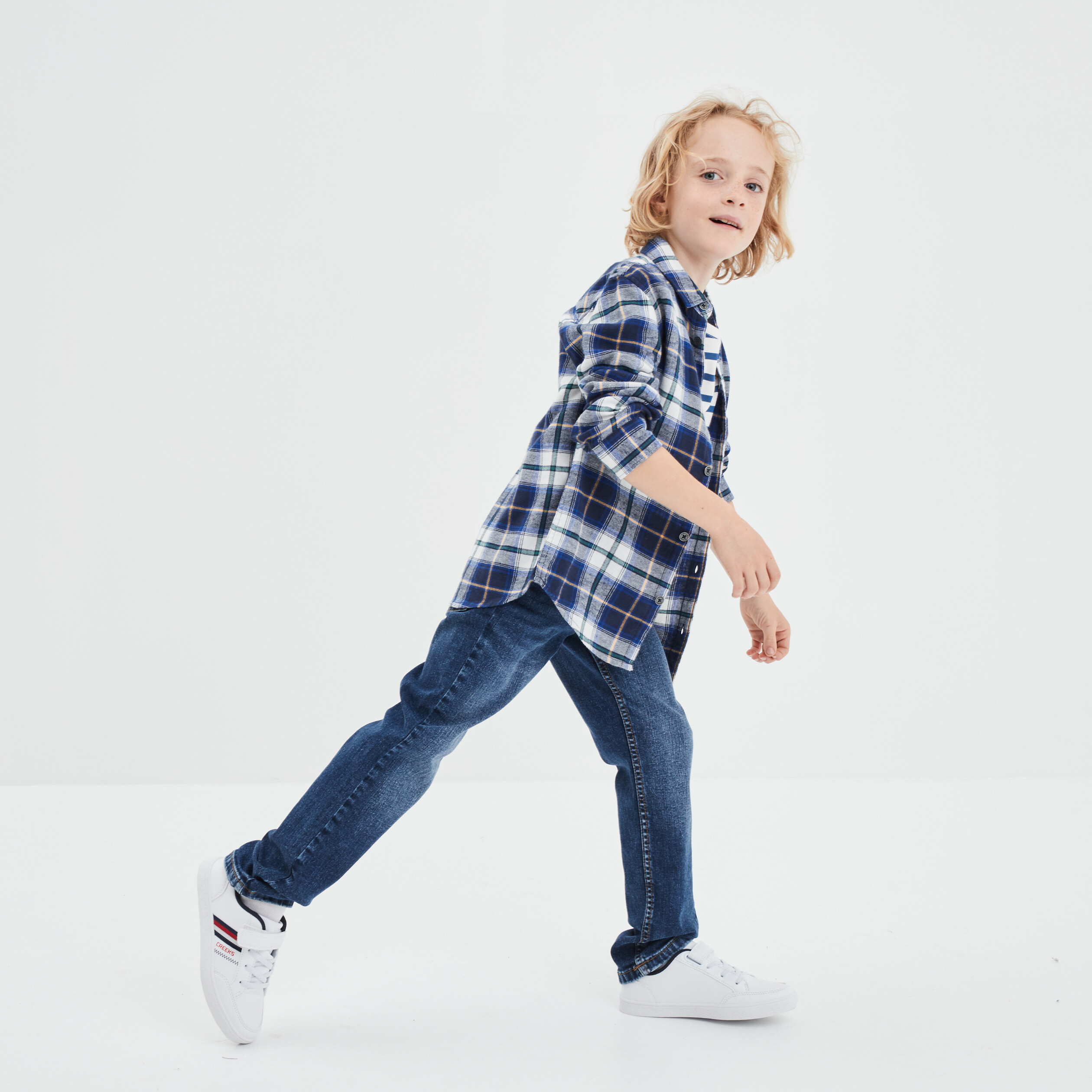 Chemise manches courtes Creeks bleu marine garçon | La Halle