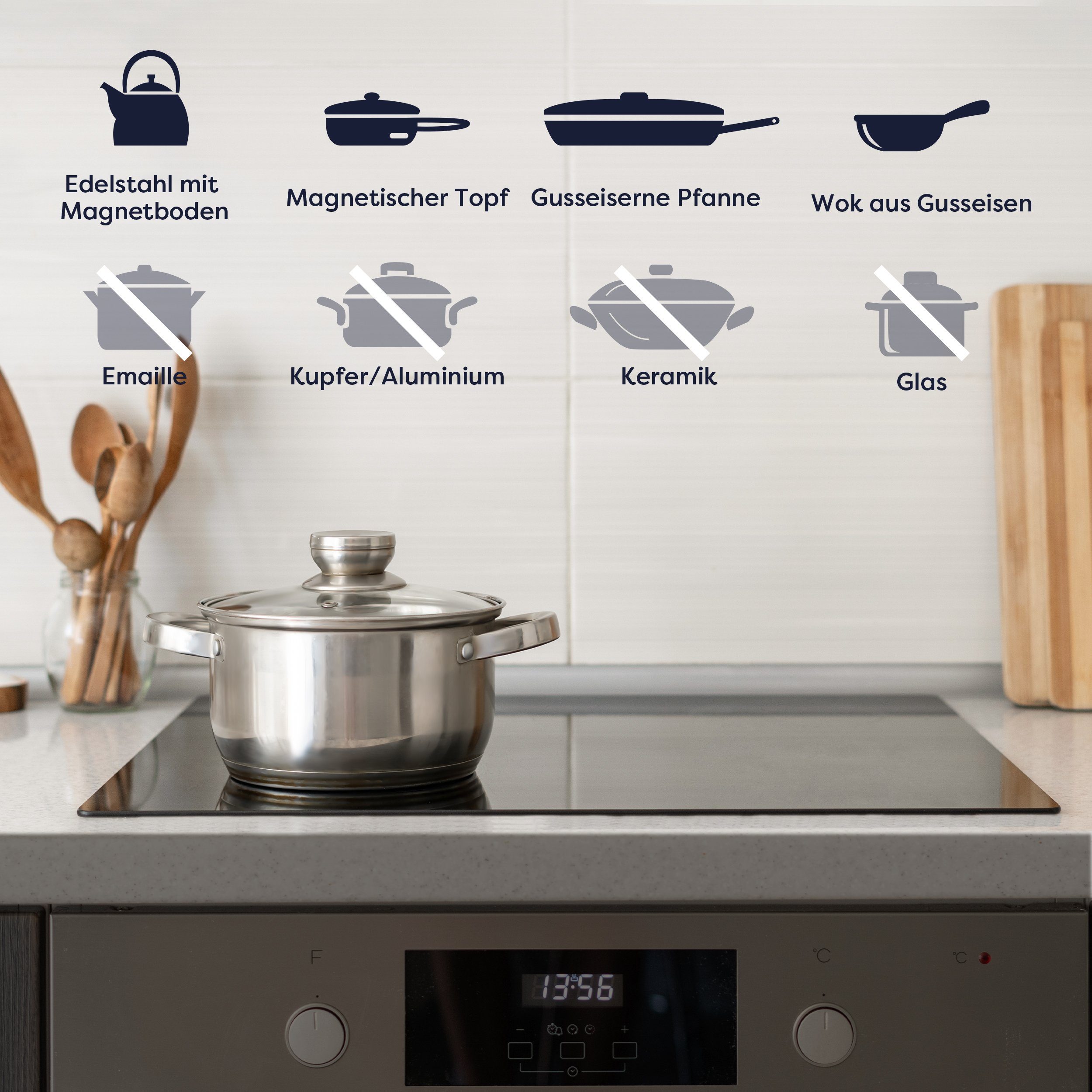CIARRA Flex-Induktions-Kochfeld CBBIH4BFF, 60cm Einbau Kochfelder 4-Zonen