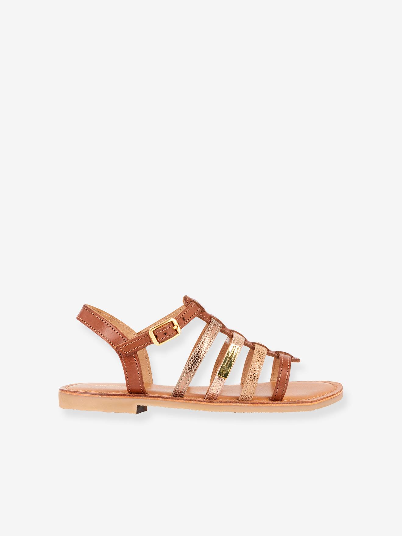 Sandales cuir fille Mongue LES TROPEZIENNES® PAR M. BELARBI blanc multi