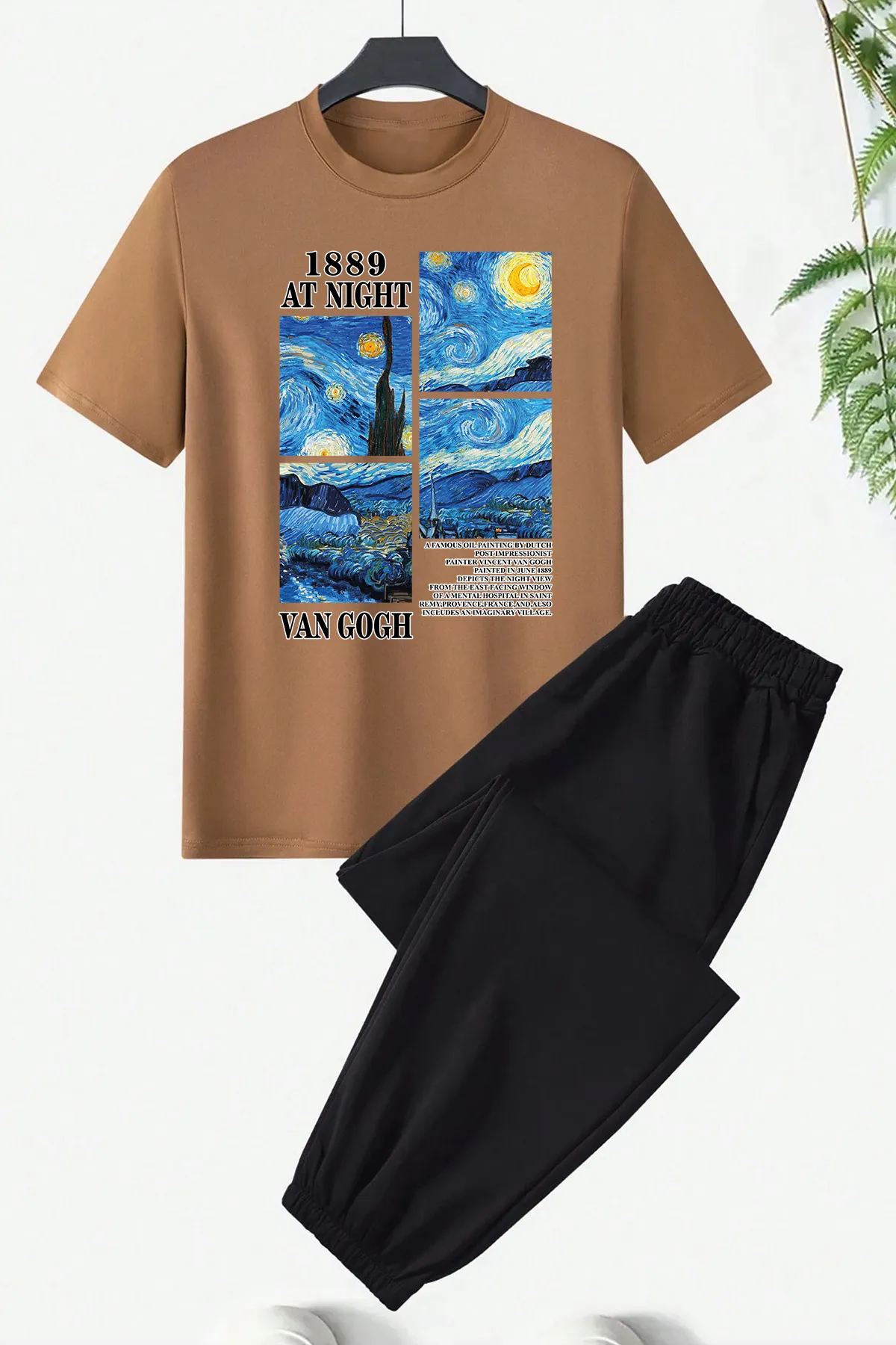 uyguntarz  Unisex-Trainingsanzugset mit Van Gogh-Aufdruck