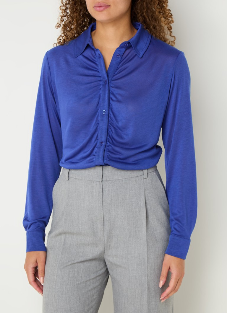 Claudia Sträter  Blouse van lyocell met plooidetail