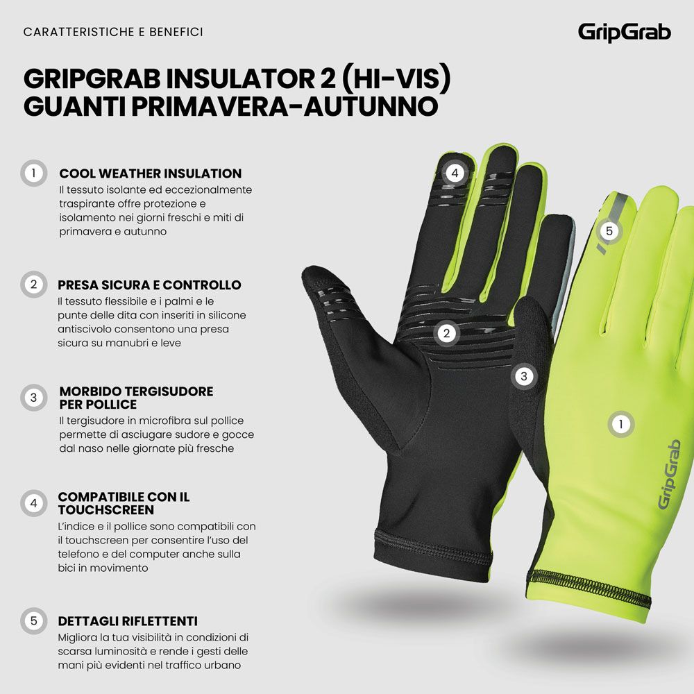 GripGrab Insulator 2 Hi-Vis Midseason - Fahrradhandschuhe kaufen | Bike-Discount