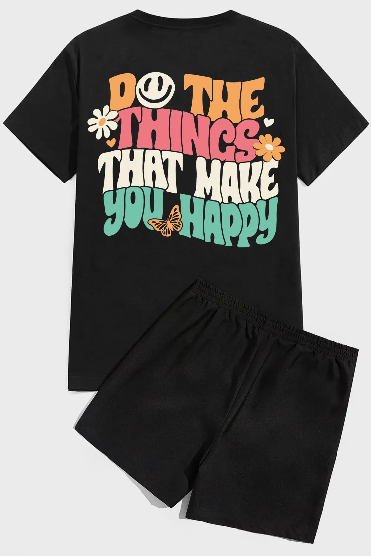 uyguntarz  Shorts-Set mit Happiness-Print