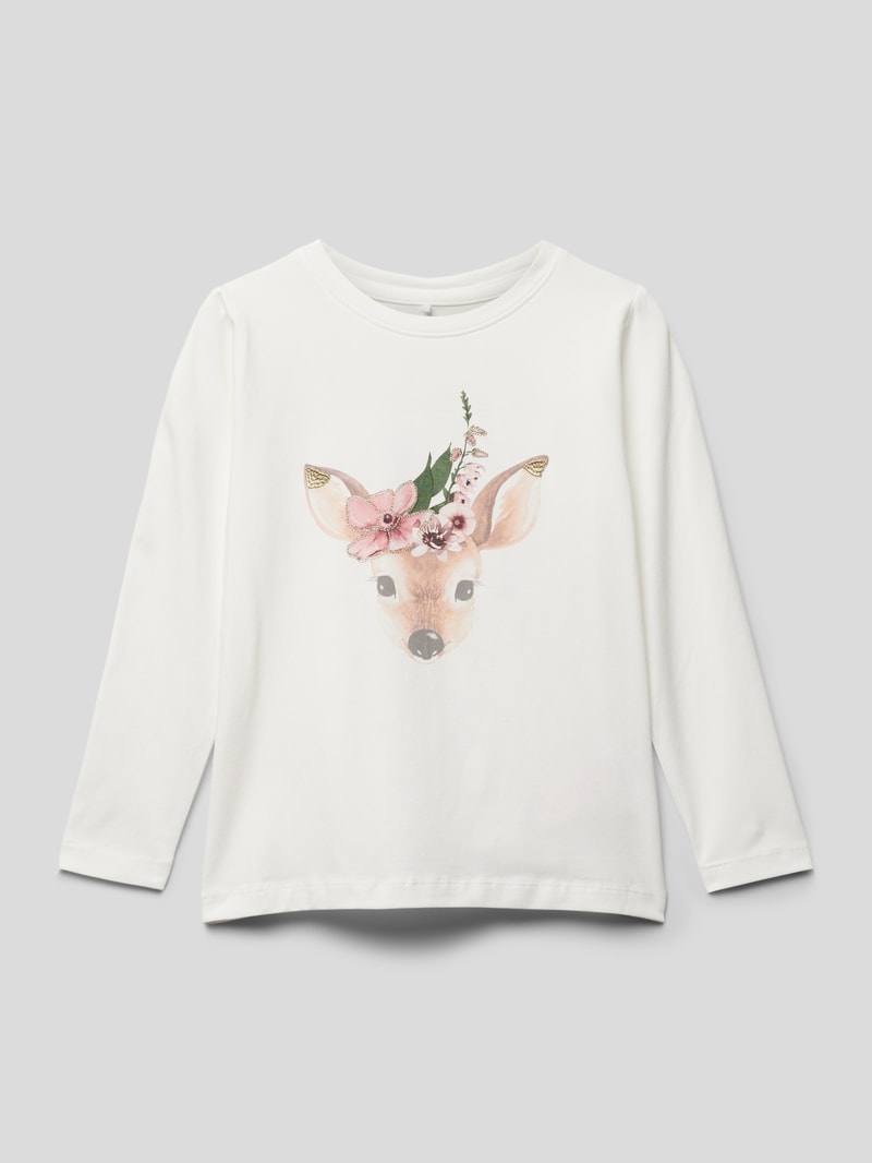 Longsleeve mit Motiv-Print in offwhite