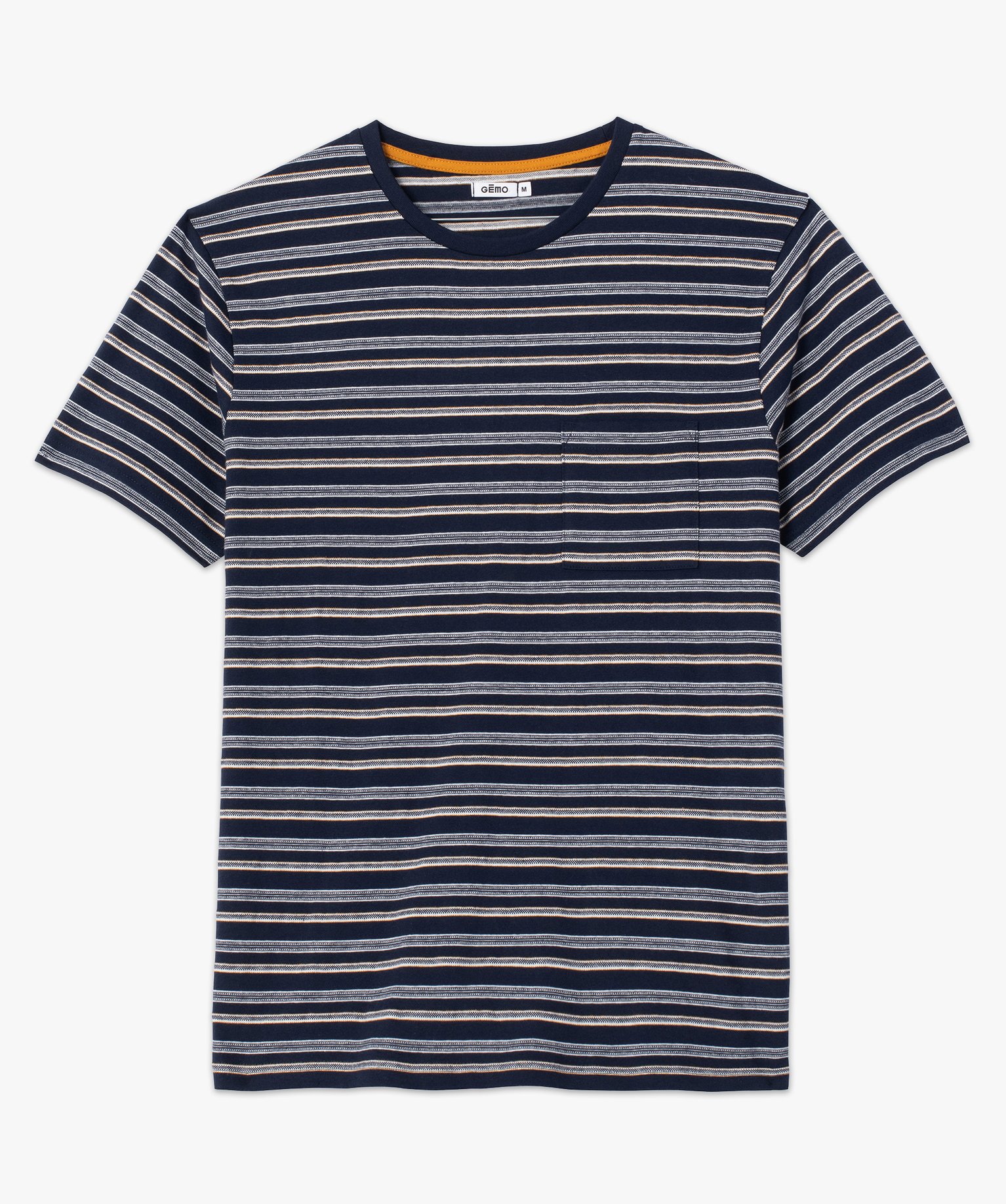 Tee-shirt homme à manches courtes et rayures multicolores raye | GEMO