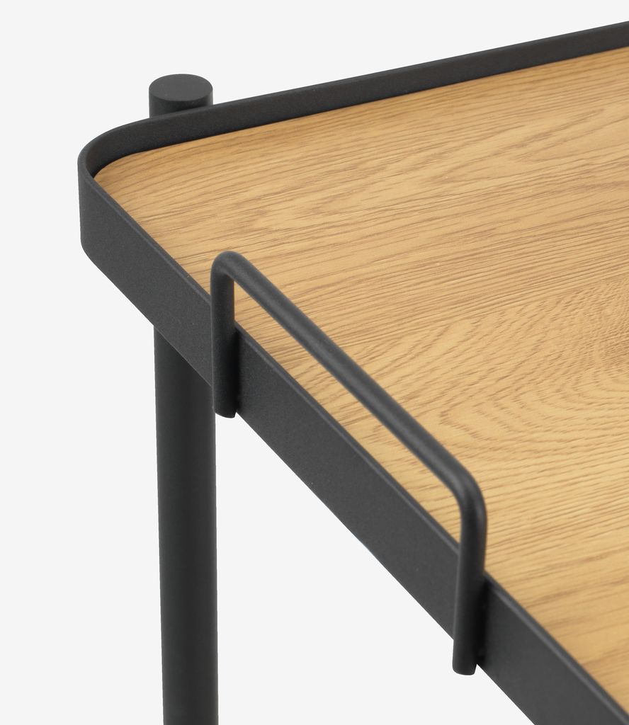 GANGSTED trolley GANGSTED 2 shelves oak/black