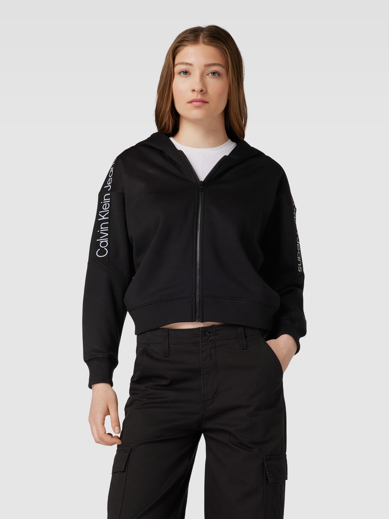 Sweatjacke mit Label-Details in black