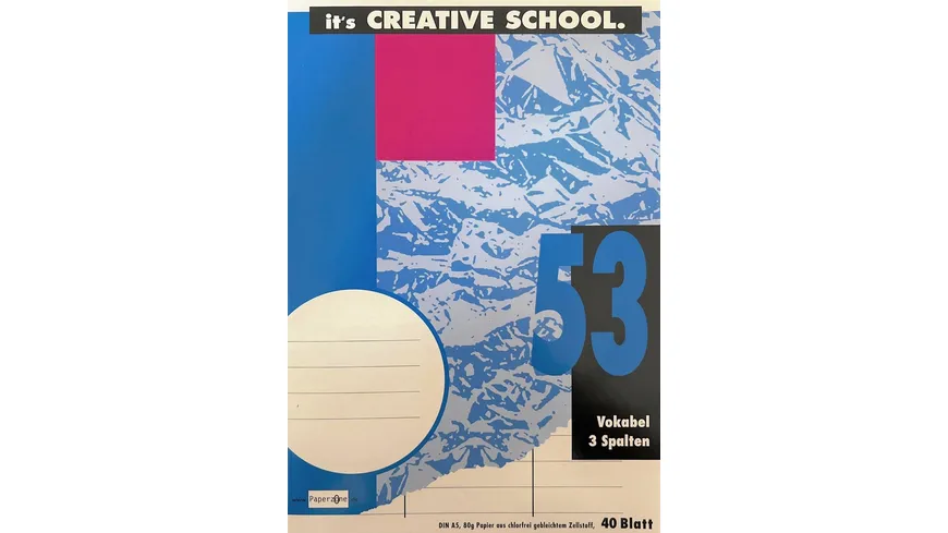 PAPERZONE Vokabelheft A5 3 Spalten 40 Blatt