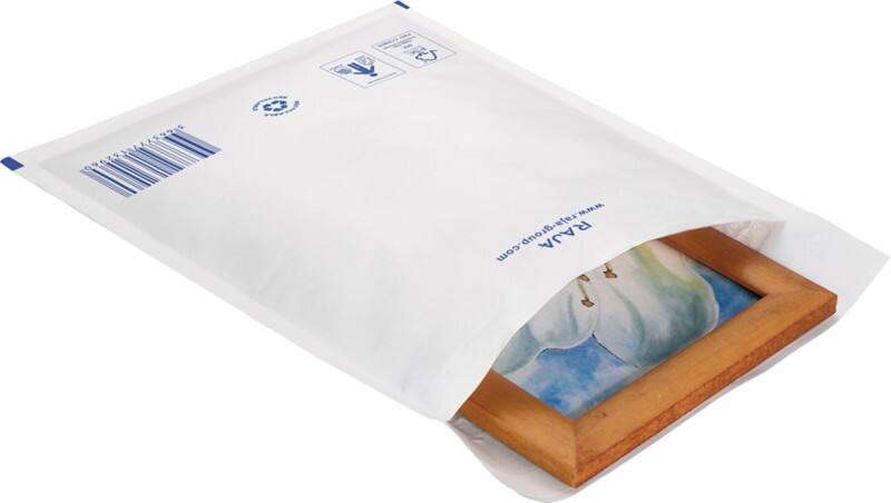 RAJA Luftpolster-Luftpolster-Versandtaschen Weiß Ohne Fenster 150 (B) x 210 (H) mm Abziehstreifen 75 g/m² Recycelt 95% 100 Stück