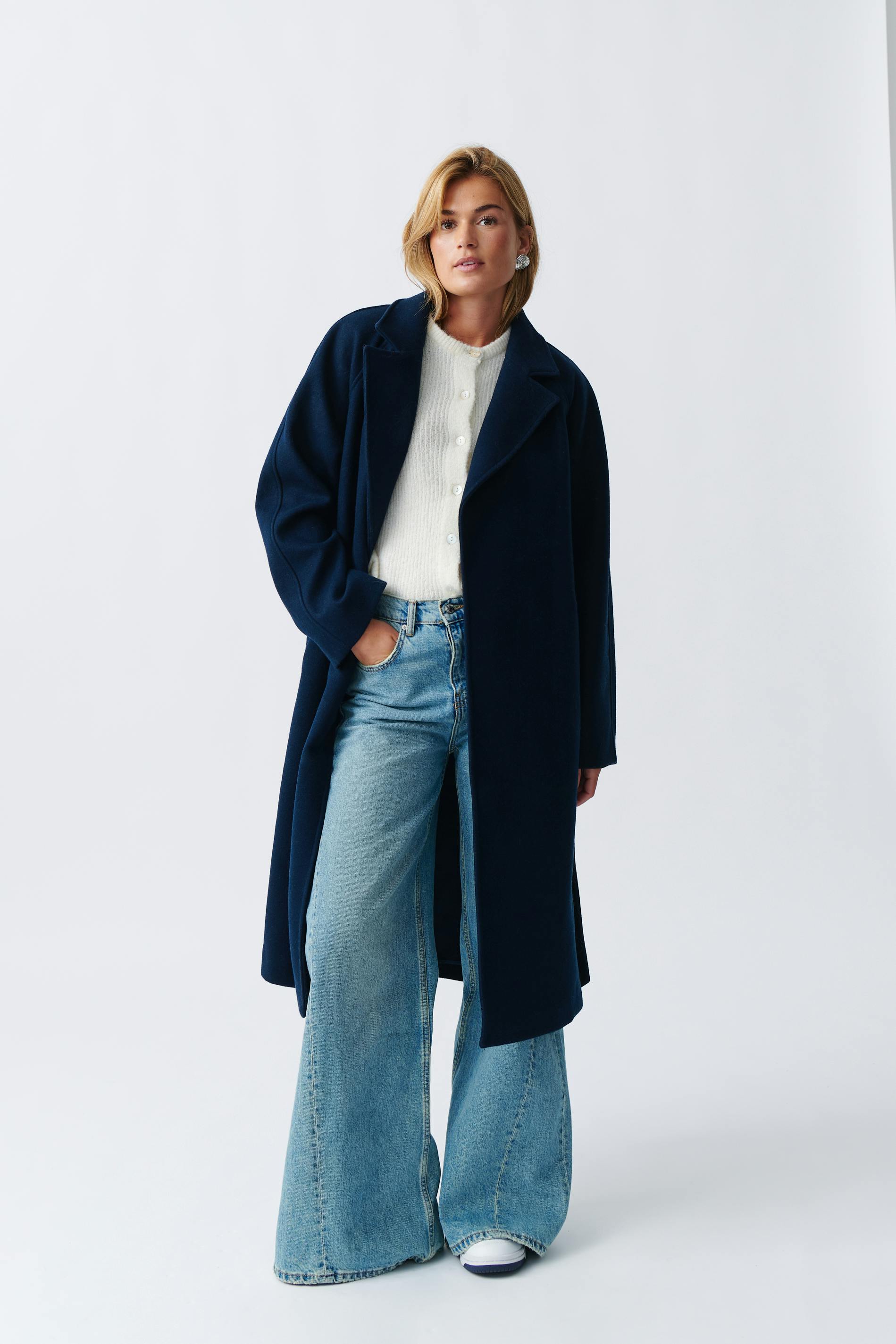 Belted long coat