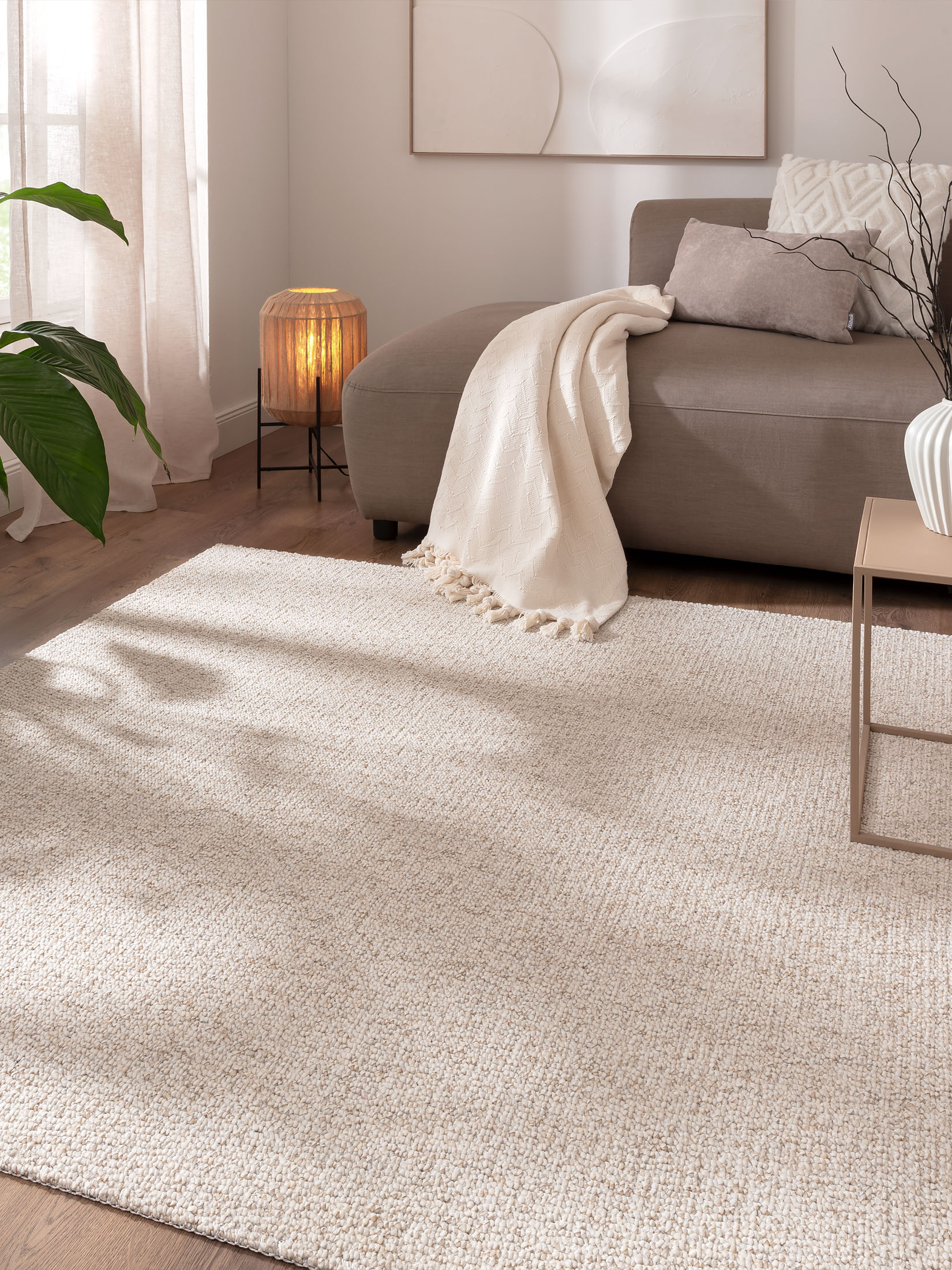 Karleby Moderner Teppich, Creme/Beige meliert