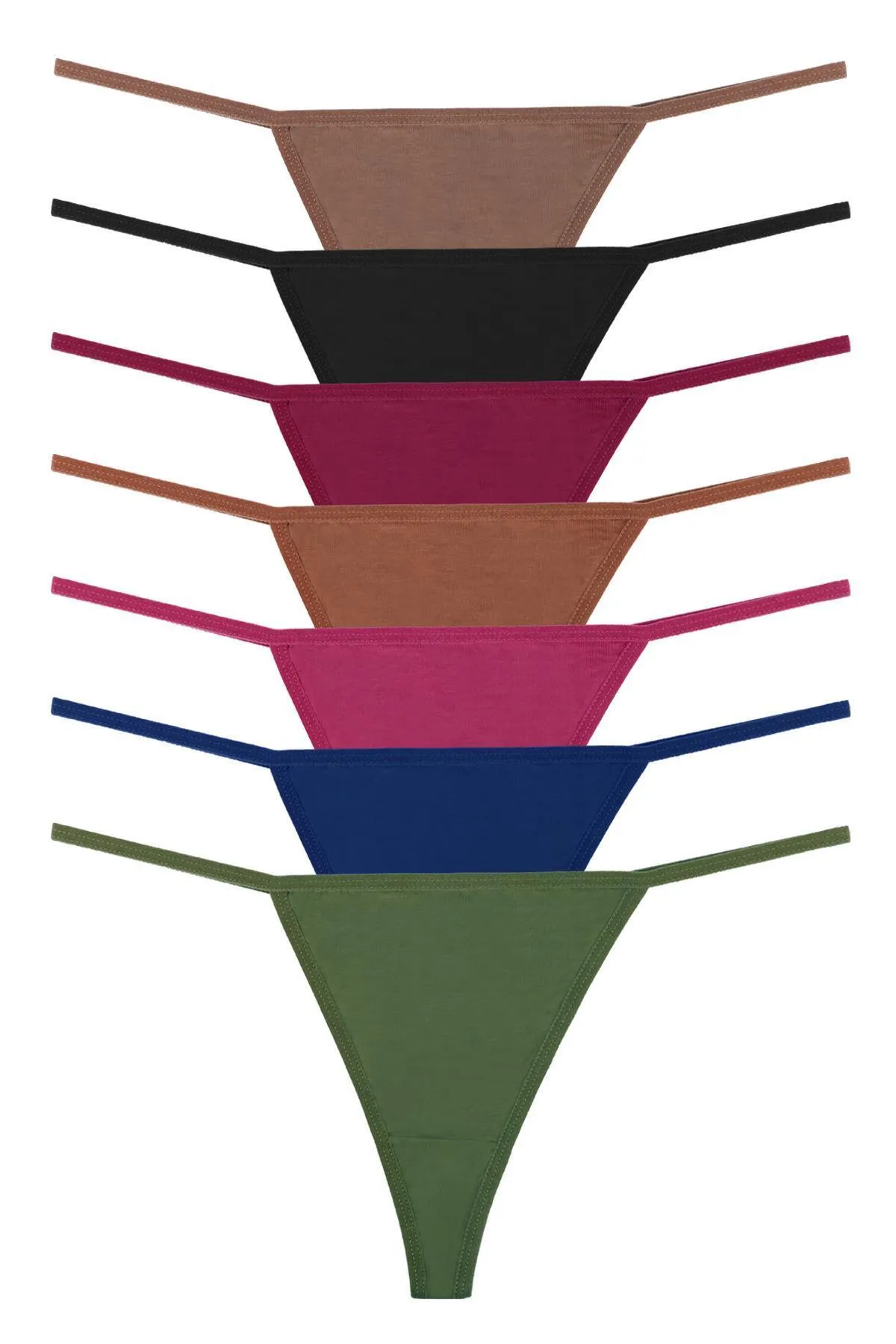 Sensu  Brasilianischer String-Tanga für Damen, 7-teiliges Höschenset, gemischte Farben, Kts3022