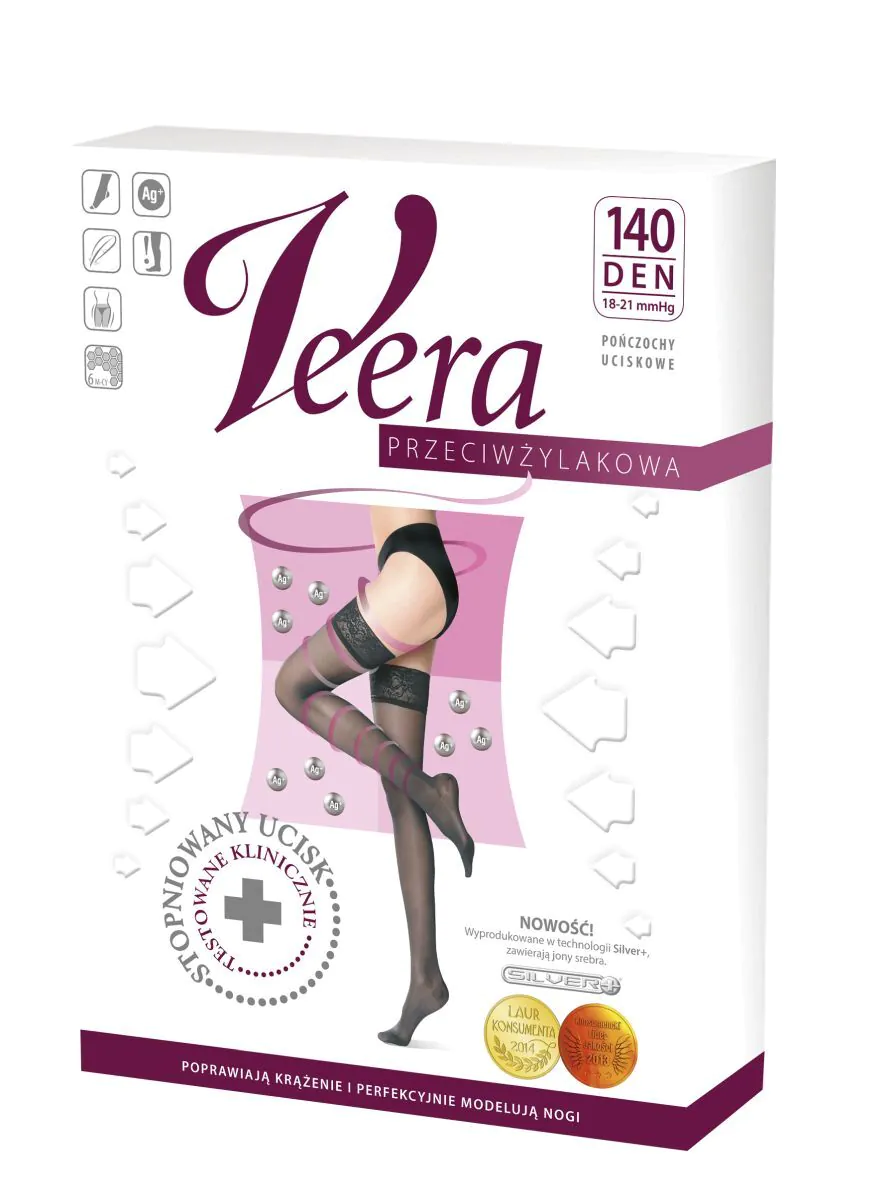 Veera antivarikozne čarape 140 DEN, boja oraha, veličina 3