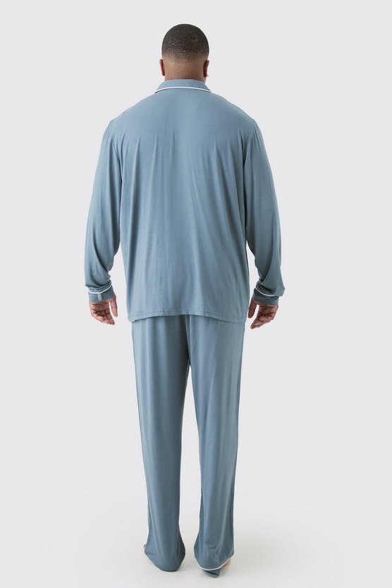 Plus lockeres Premium Loungewear-Hemd & Unterteil