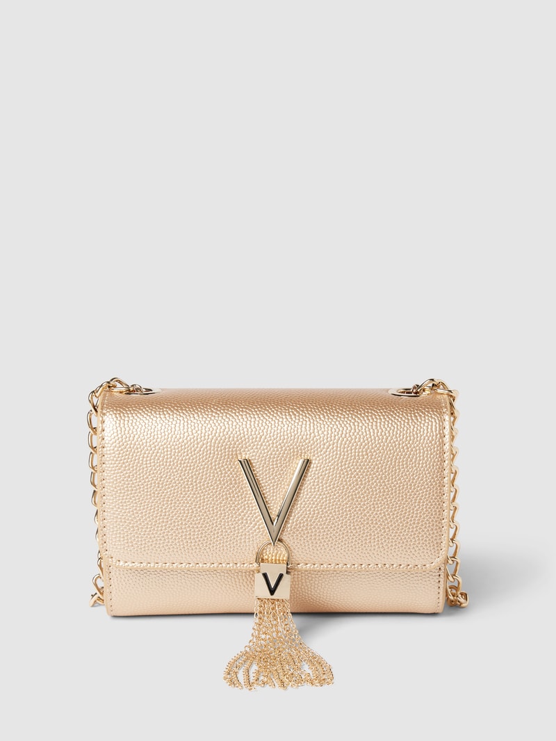 Handtasche mit Label-Applikation Modell 'DIVINA' in gold