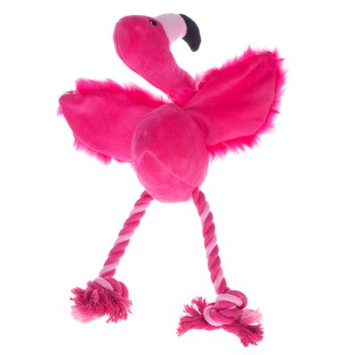 Hundespielzeug Flamingo mit Tau