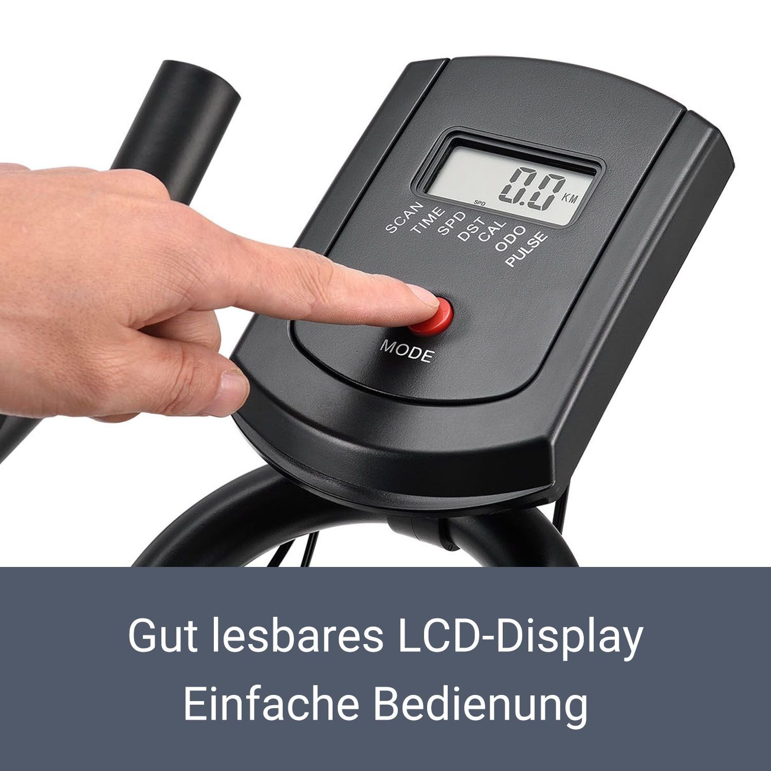 ArtSport Speedbike RapidPace, 10 kg Schwungmasse, Computer mit LCD-Display, Tablet-Halterung