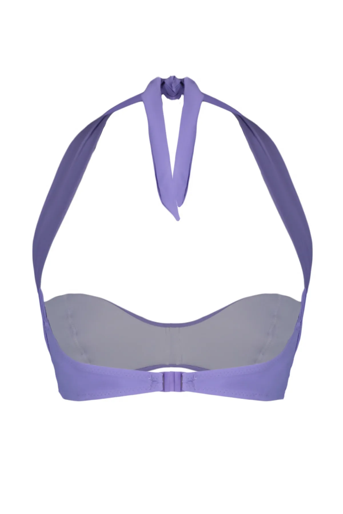 Trendyol Collection  Lilafarbenes, trägerloses, gerafftes Bikinioberteil TBESS23BU00213