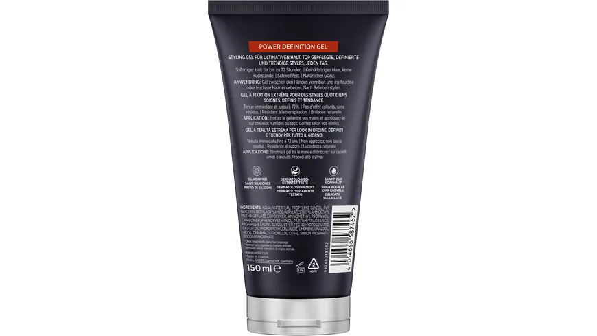 WELLAFLEX Men Styling Gel Power Definition 150 ml