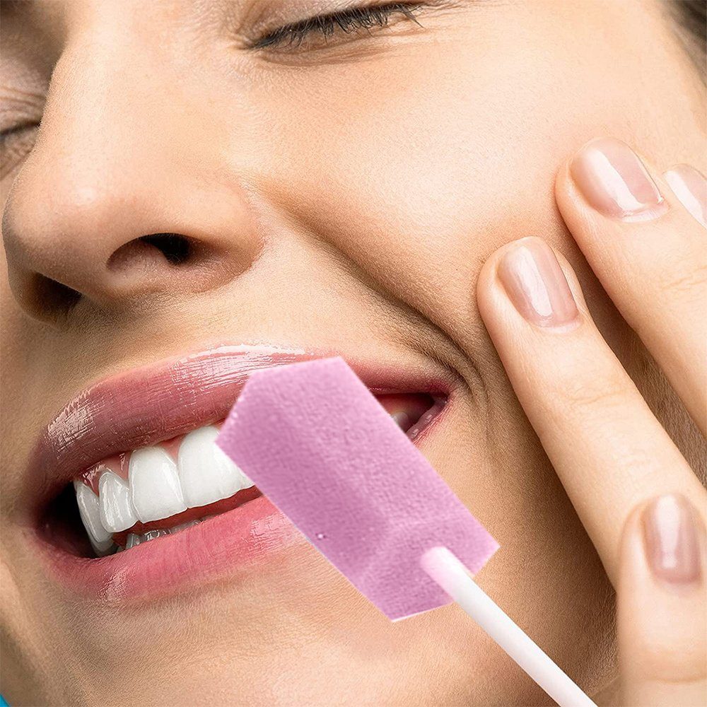 Einemgeld Mundpflegecenter Mundpflege Schwamm,Mund Wattestäbchen Einweg Mundpflegestäbchen