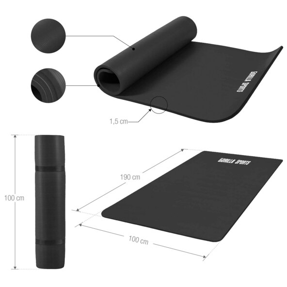 Yogamatte, schwarz